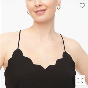 J Crew Factory black scalloped cami top - NWT!